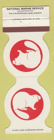 Matchbook Cover - National Marine Service Norfolk VA Houston TX New Orleans