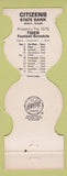 Matchbook Cover - Citizens State Bank Sealy TX High School Football Tigers 1975