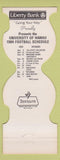 Matchbook Cover - University of Hawaii Football Rainbows 1984 Liberty Bank