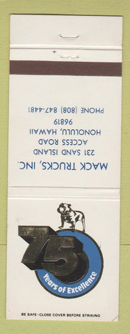 Matchbook Cover - Mack Trucks 75th Honolulu Hawaii