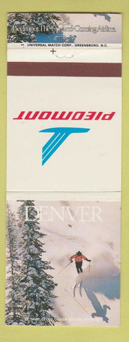 Matchbook Cover - Piedmont Airlines Denver Colorado WEAR skiing