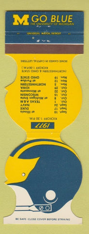 Matchbook Cover - Michigan Wolverines Football 1977 1978
