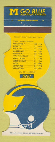 Matchbook Cover - Michigan Wolverines Football 1976 Athletic Dept 1977