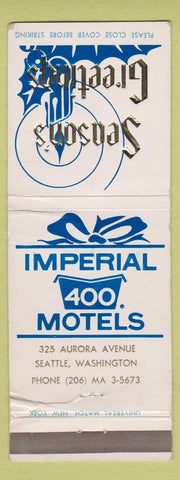 Matchbook Cover - Imperial 400 Motel Seattle WA Christmas WEAR