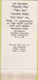 Matchbook Cover - Gary Street Musician Band WORN Yoko Ono reference
