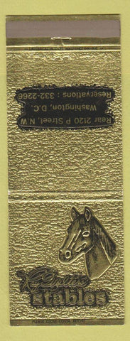Matchbook Cover - Stables Restaurant Washington DC