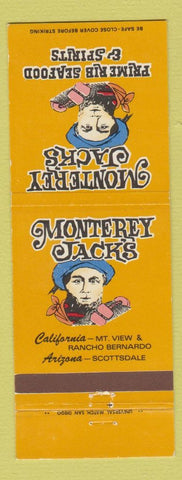 Matchbook Cover - Monterey Jack's Mountain View Rancho Bernardo CA
