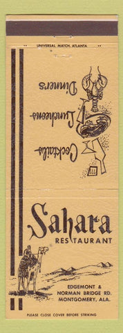 Matchbook Cover - Sahara Restaurant Montgomery AL