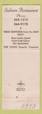 Matchbook Cover - Sahara Restaurant Montgomery AL