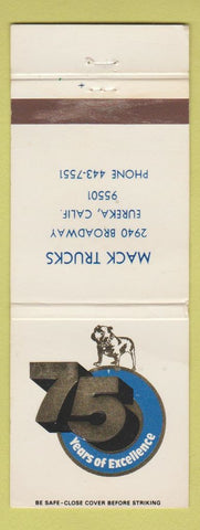 Matchbook Cover - Mack Trucks 75th Eureka CA