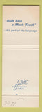 Matchbook Cover - Mack Trucks 75th Eureka CA