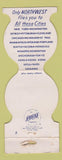 Matchbook Cover - Northwest Orient Airlines WORN Jewelite