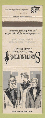 Matchbook Cover - Skeffington's Tuxedo Rentals Indianapolis IN