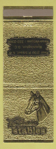 Matchbook Cover - Stables Restaurant Washington DC