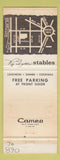 Matchbook Cover - Stables Restaurant Washington DC