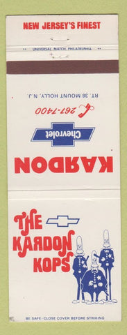 Matchbook Cover - Kardon Chevrolet Mount Holly NJ