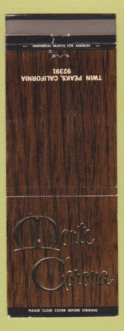 Matchbook Cover - Monte Corona Twin Peaks CA