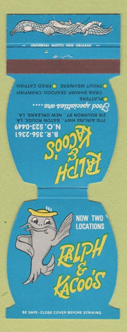 Matchbook Cover - Ralph & Kacoo's Restaurant New Orleans Baton Rouge LA