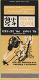 Matchbook Cover - Kyotto Sukiyaki  Gardena CA 30 Strike girlie