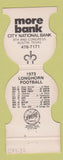 Matchbook Cover - Texas Longhorns Football 1973 Bank Austin TX WEAR Jewelite
