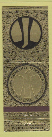 Matchbook Cover - Guaranty Federal Bank Galveston Dickinson Houston Dallas TX