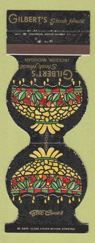Matchbook Cover - Gilbert's Steak House Jackson MI