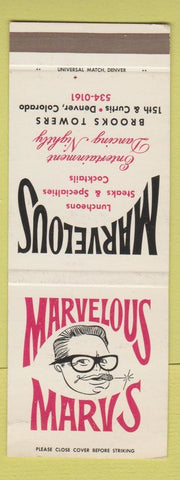 Matchbook Cover - Marvelous Marv's Restaurant Denver Colorado