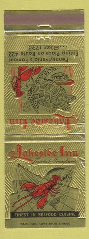 Matchbook Cover - Lakeside Inn Limerick PA restaurant