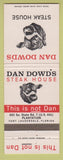 Matchbook Cover - Dan Dowd's Steak House Fort Lauderdale FL