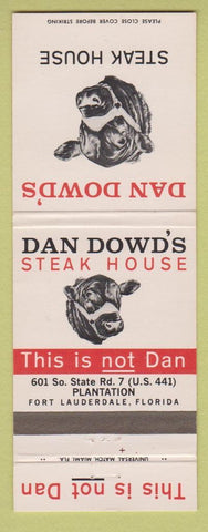 Matchbook Cover - Dan Dowd's Steak House Fort Lauderdale FL