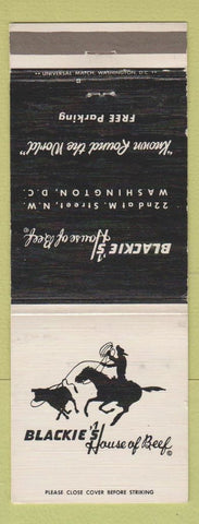 Matchbook Cover - Blackie's House of Beef Washington DC