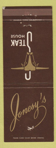Matchbook Cover - Jonesy's Steak House Napa CA WEAR