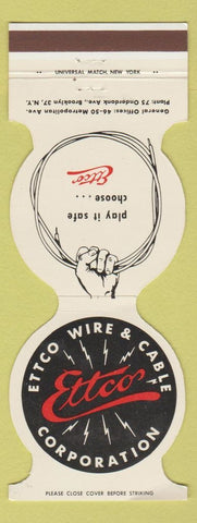 Matchbook Cover - Ettco Wire and Cable Corp Brooklyn NY