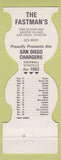 Matchbook Cover - San Diego Chargers Football 1982 Fastman's San Diego CA