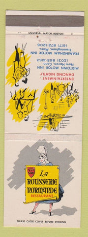 Matchbook Cover - La Rotisserie Normande Restaurant Framingham MA New Haven CT