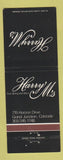 Matchbook Cover - Harry M's Restaurant Grand Junction Colorado
