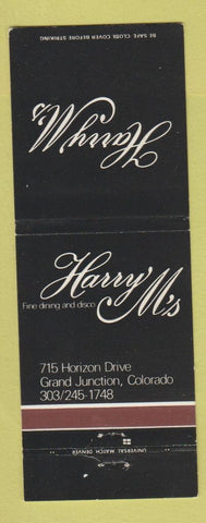 Matchbook Cover - Harry M's Restaurant Grand Junction Colorado