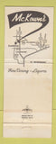 Matchbook Cover - McKown's Dunedin FL restaurant WEAR