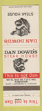 Matchbook Cover - Dan Dowd's Steak House Fort Lauderdale FL