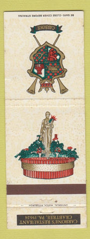 Matchbook Cover - Carbone's Restaurant Crabtree PA