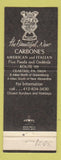 Matchbook Cover - Carbone's Restaurant Crabtree PA