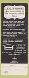 Matchbook Cover - Leslie Homes Barmik Corp Laguna Beach CA