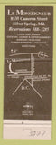 Matchbook Cover - Le Monseigneur Restaurant Silver Spring MD