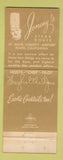 Matchbook Cover - Jonesy's Steak House Napa CA