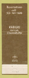 Matchbook Cover - Kabuki Cincinnati OH