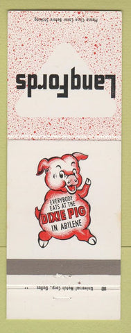 Matchbook Cover - Langfords Dixie Pib BBQ Abilene TX