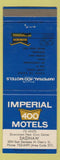 Matchbook Cover - Imperial 400 Motel Saginaw MI