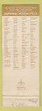 Matchbook Cover - Imperial 400 Motel Saginaw MI