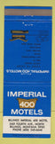 Matchbook Cover - Imperial 400 Motel Billings MT