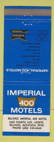 Matchbook Cover - Imperial 400 Motel Billings MT